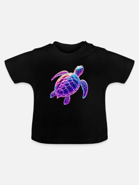 Schildkröte - Baby Bio-T-Shirt mit Rundhals - Schwarz