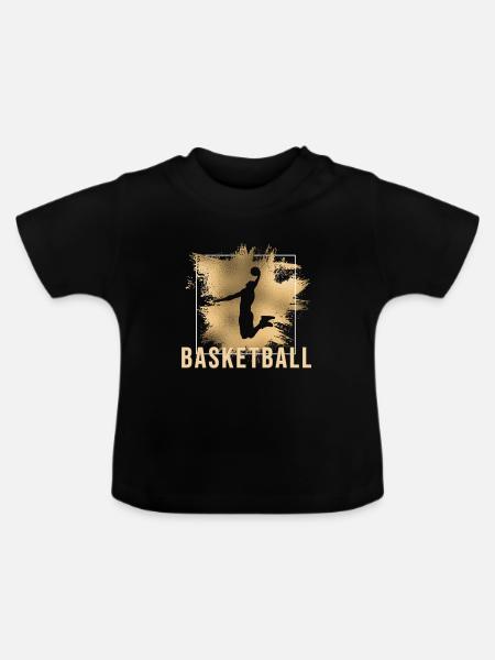 Basketball - Baby Bio-T-Shirt mit Rundhals - Schwarz