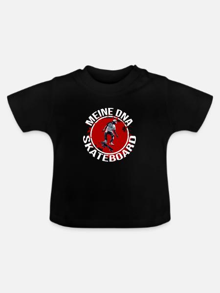 Meine DNA - Skateboard - Baby Bio-T-Shirt mit Rundhals - Schwarz