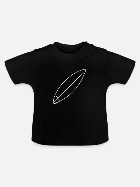 Surfbrett Zeichnung - Baby Bio-T-Shirt mit Rundhals - Schwarz