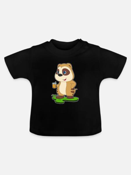 Erdmännchen Saft - Baby Bio-T-Shirt mit Rundhals - Schwarz