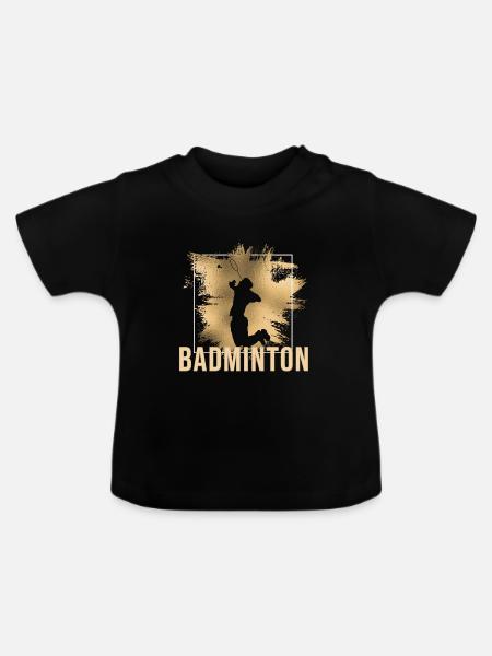 Badminton - Baby Bio-T-Shirt mit Rundhals - Schwarz