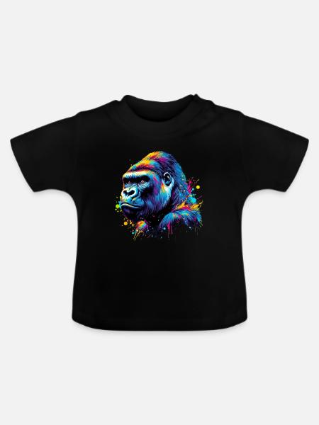 Gorilla - Baby Bio-T-Shirt mit Rundhals - Schwarz