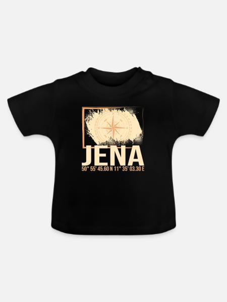 Jena Koordinaten - Baby Bio-T-Shirt mit Rundhals - Schwarz