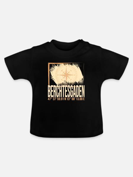 Berchtesgaden Koordinaten - Baby Bio-T-Shirt mit Rundhals - Schwarz