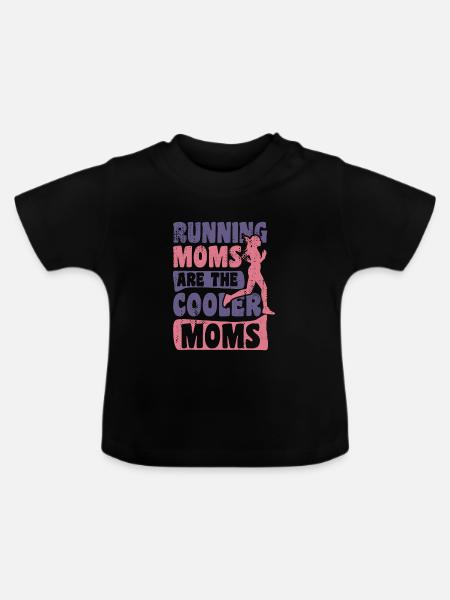 Mutter und Läuferin - Baby Bio-T-Shirt mit Rundhals - Schwarz