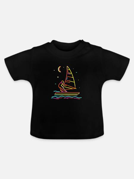 Windsurfen Steamwave - Baby Bio-T-Shirt mit Rundhals - Schwarz