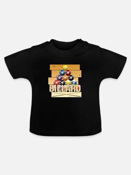 Billard - Baby Bio-T-Shirt mit Rundhals - Schwarz