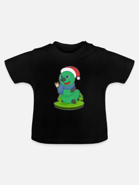 Raupe Weihnachten Paket - Baby Bio-T-Shirt mit Rundhals - Schwarz