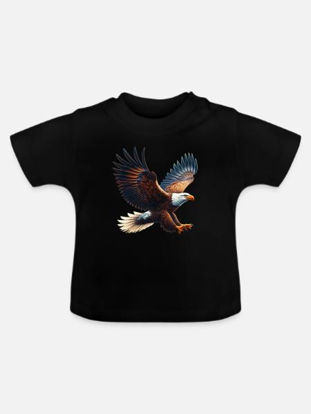 Adler - Baby Bio-T-Shirt mit Rundhals - Schwarz