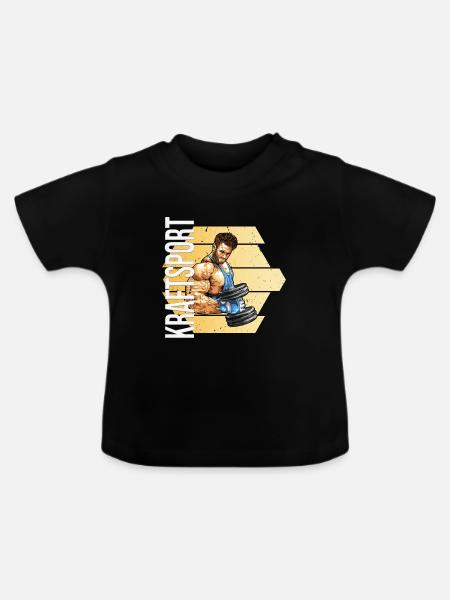Kraftsport - Baby Bio-T-Shirt mit Rundhals - Schwarz