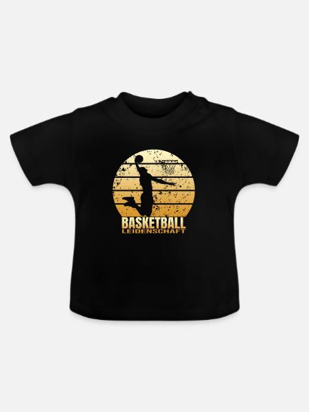 Basketball Leidenschaft - Baby Bio-T-Shirt mit Rundhals - Schwarz