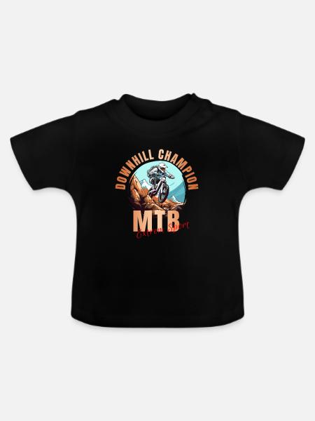 Downhill Champion - Baby Bio-T-Shirt mit Rundhals - Schwarz
