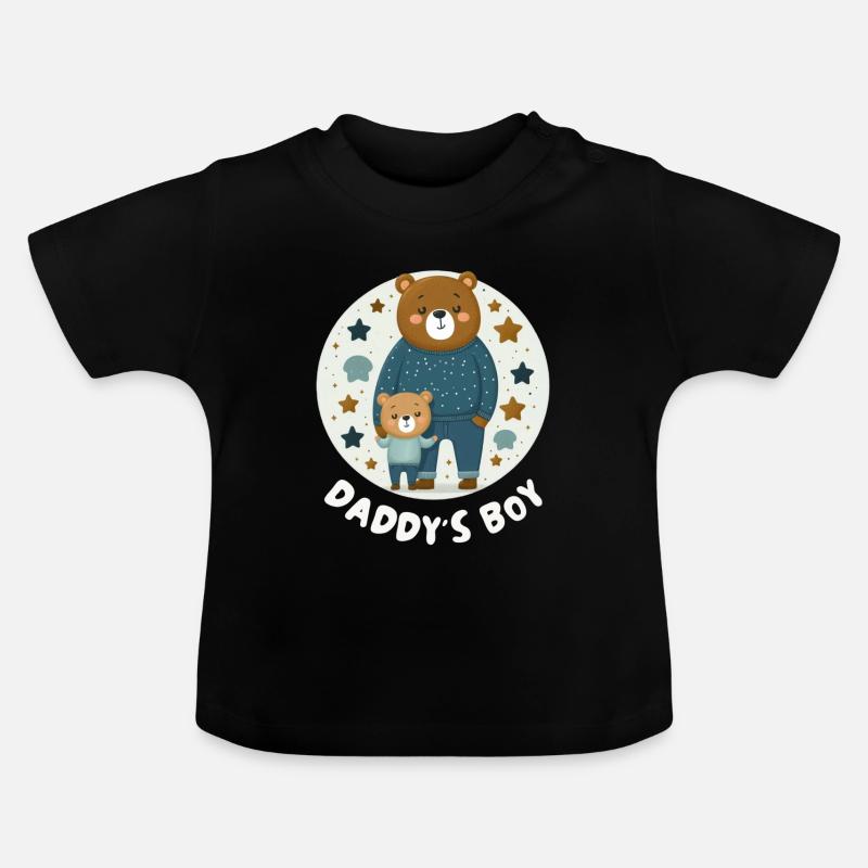 Le garçon à papa - T-shirt bio col rond Bébé - noir