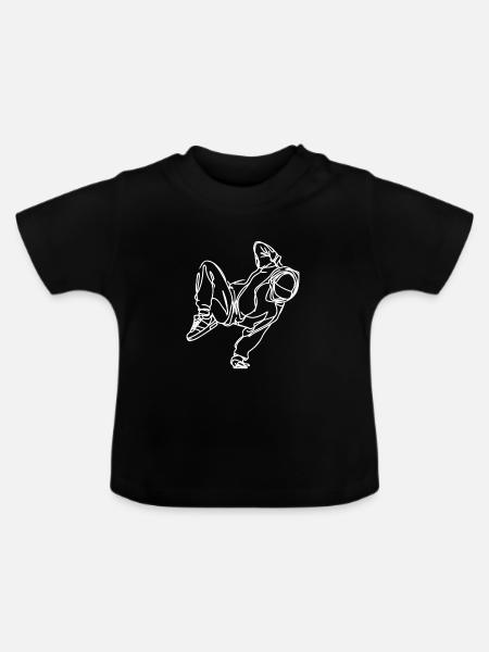 Breakdancer Zeichnung - Baby Bio-T-Shirt mit Rundhals - Schwarz