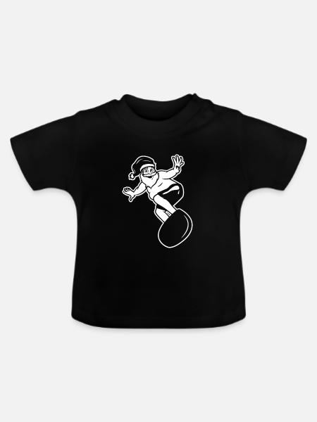 Surfer Santa Claus - Baby Bio-T-Shirt mit Rundhals - Schwarz