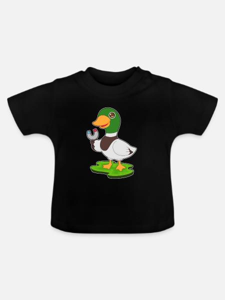 Ente Magnet - Baby Bio-T-Shirt mit Rundhals - Schwarz