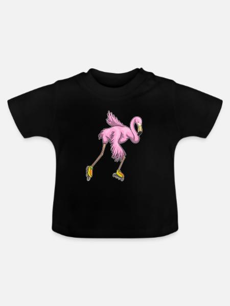 Flamingo Inline skating Inline skates - Baby Bio-T-Shirt mit Rundhals - Schwarz