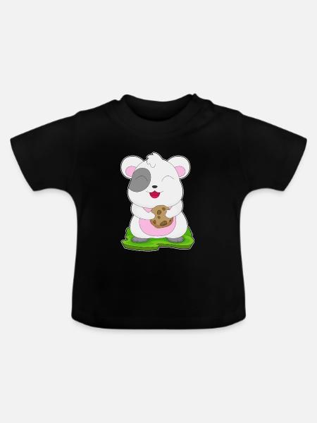 Hamster Cookie - Baby Bio-T-Shirt mit Rundhals - Schwarz