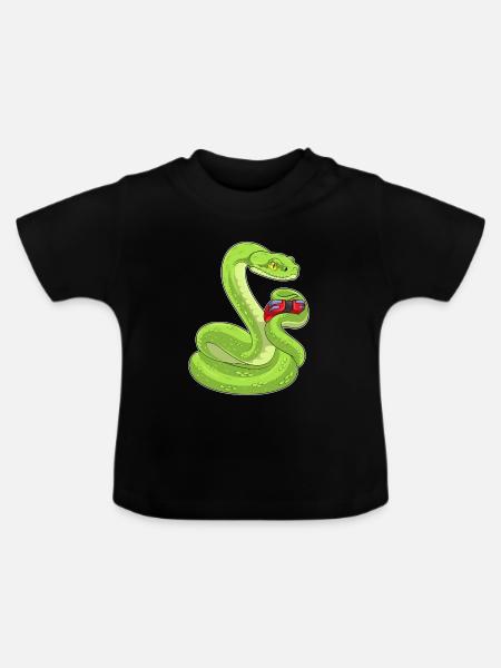 Schlange Gamer Controller - Baby Bio-T-Shirt mit Rundhals - Schwarz
