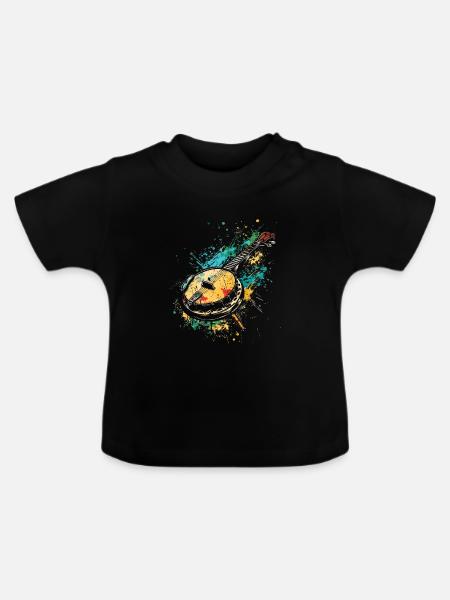 Banjo Graffiti - Baby Bio-T-Shirt mit Rundhals - Schwarz