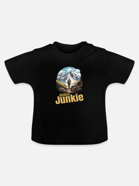 Wander Junkie - Baby Bio-T-Shirt mit Rundhals - Schwarz