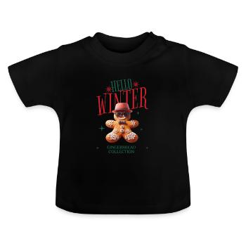 Lebkuchen Collection - Baby Bio-T-Shirt mit Rundhals - Schwarz - Vorne
