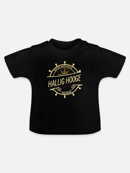Hallig Hooge - Baby Bio-T-Shirt mit Rundhals - Schwarz