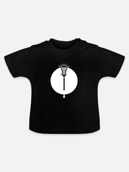 Lacrosseschläger Zeichnung - Baby Bio-T-Shirt mit Rundhals - Schwarz
