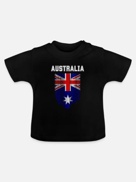 Australische Flagge, Australischer Stolz - Baby Bio-T-Shirt mit Rundhals - Schwarz