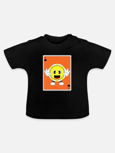 Poker Pokerchips Pokerkarten - Baby Bio-T-Shirt mit Rundhals - Schwarz