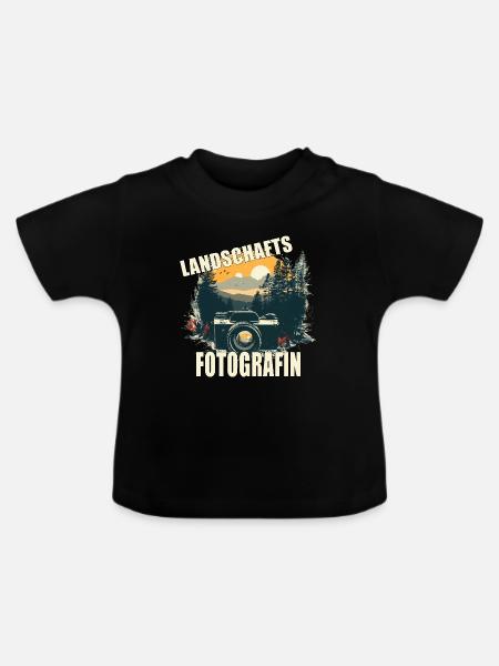 Landschafts Fotografin - Baby Bio-T-Shirt mit Rundhals - Schwarz