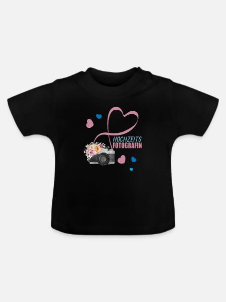 Hochzeitsfotografin - Baby Bio-T-Shirt mit Rundhals - Schwarz
