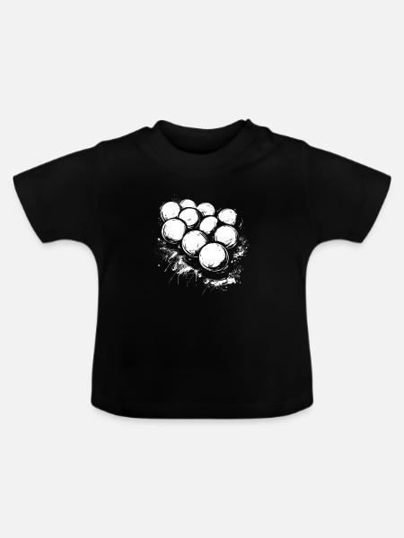 Billardkugeln Gaffiti - Baby Bio-T-Shirt mit Rundhals - Schwarz