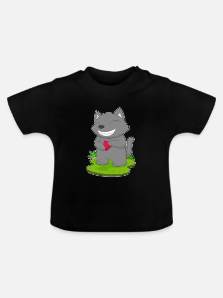Katze Poker Pokerkarten - Baby Bio-T-Shirt mit Rundhals - Schwarz