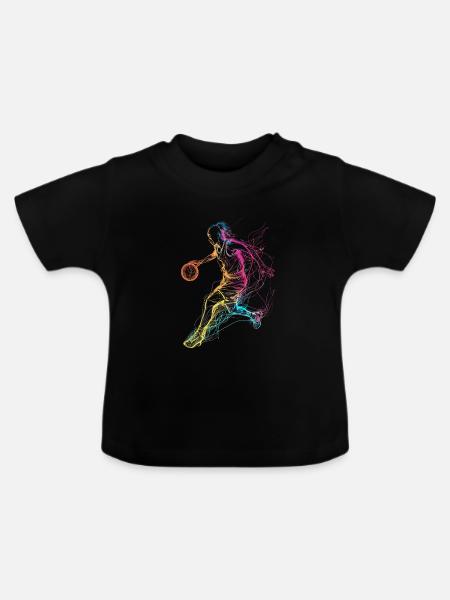 Basketballerin - Baby Bio-T-Shirt mit Rundhals - Schwarz