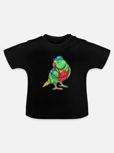 Papagei Schiedsrichter Pfeife - Baby Bio-T-Shirt mit Rundhals - Schwarz