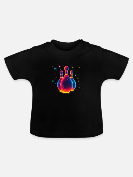Oldschool Bowling - Baby Bio-T-Shirt mit Rundhals - Schwarz