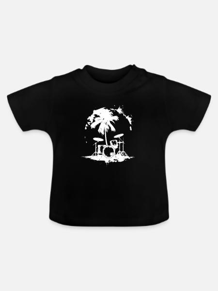 Schlagzeug - Baby Bio-T-Shirt mit Rundhals - Schwarz