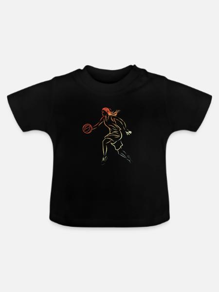 Weiblicher Basketballer - Baby Bio-T-Shirt mit Rundhals - Schwarz