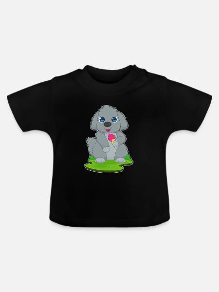 Hund Waffeleis - Baby Bio-T-Shirt mit Rundhals - Schwarz