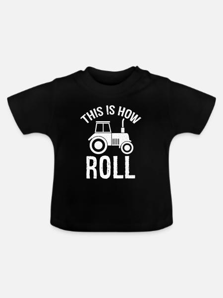 this is how roll - Baby Bio-T-Shirt mit Rundhals - Schwarz
