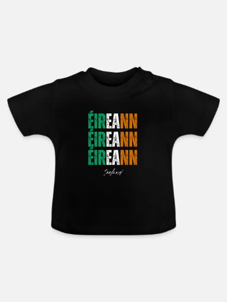 Flagge von Irland, Irish Pride - Baby Bio-T-Shirt mit Rundhals - Schwarz