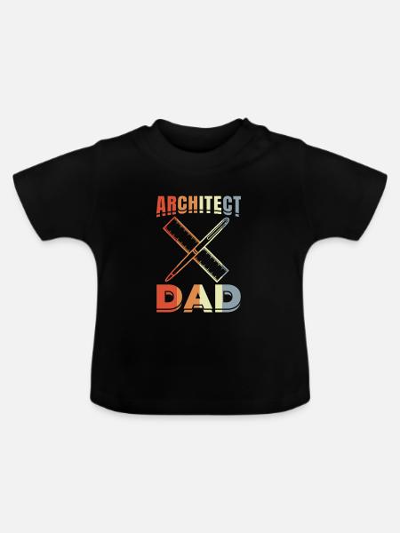 Architekt Vater - Baby Bio-T-Shirt mit Rundhals - Schwarz