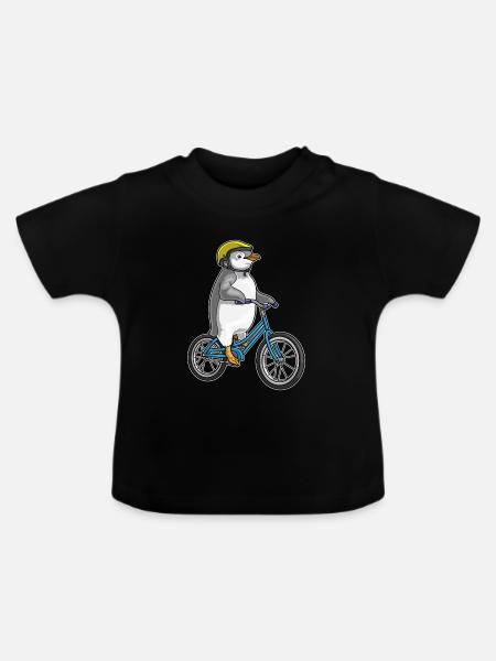 Pinguin Fahrrad - Baby Bio-T-Shirt mit Rundhals - Schwarz