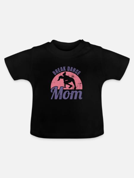 Break Dance Mom - Baby Bio-T-Shirt mit Rundhals - Schwarz