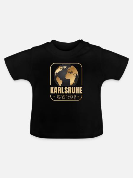 Karlsruhe - Baby Bio-T-Shirt mit Rundhals - Schwarz