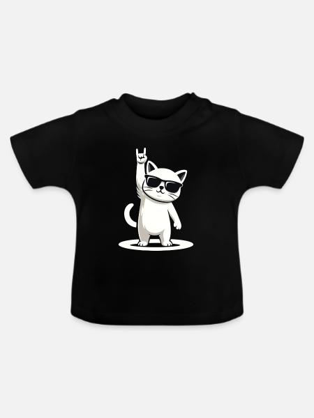 Rock'n' Miez - Baby Bio-T-Shirt mit Rundhals - Schwarz