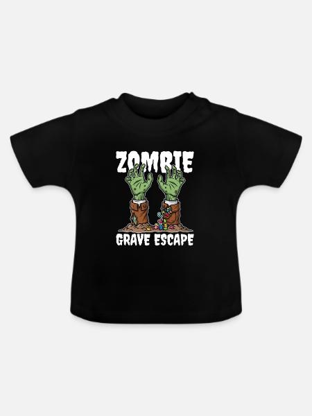 ZOMBIE_GRAVE_ESCAPE - Baby Bio-T-Shirt mit Rundhals - Schwarz