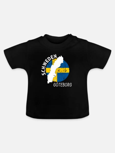Göteborg - Baby Bio-T-Shirt mit Rundhals - Schwarz